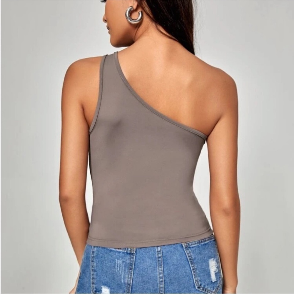🔵 SHEIN One-Shoulder Cut-Out Front Top Size Medium - Picture 2 of 4